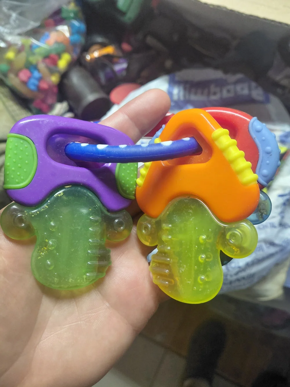 Nuby Colorful Teething Ring Set — Red, Purple, Orange, Blue, Yellow